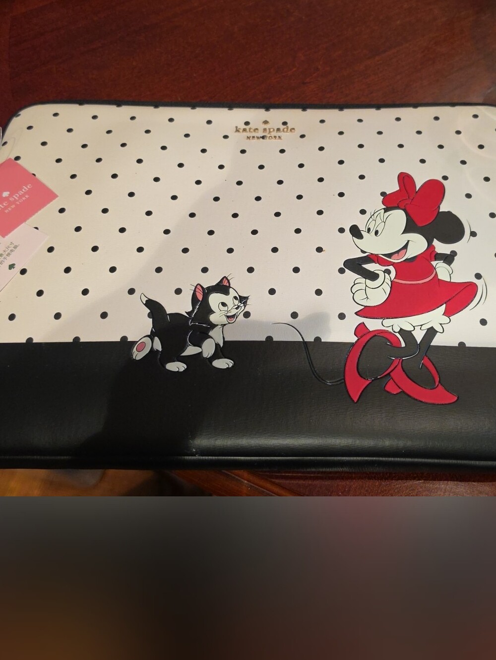 kate spade Polka Dot Minnie Mouse Computer Sleeve in White, Black & Red